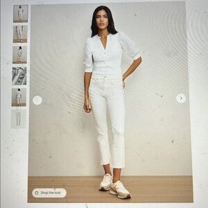 New Veronica Beard Carly White Jeans